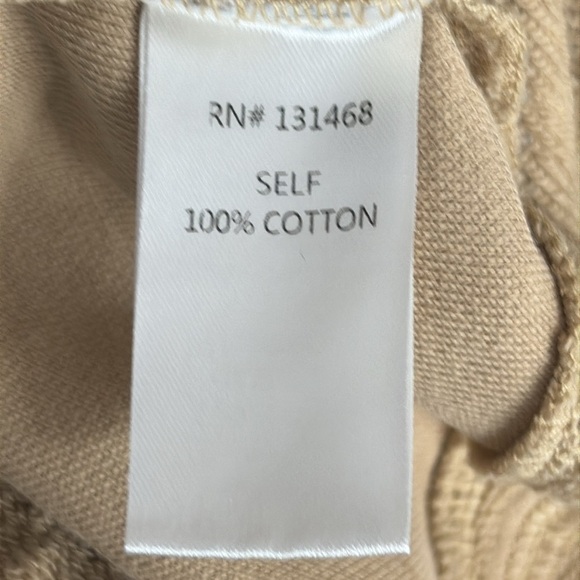 Fate French Terry Cotton Raw Edge Jogger Pants in Tan - Size Medium - Picture 5 of 7